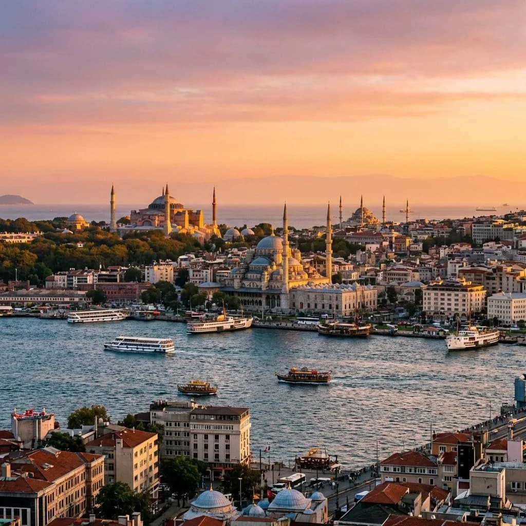 Istanbul skyline and Bosphorus waterfront, Galibarda's ground operations hub