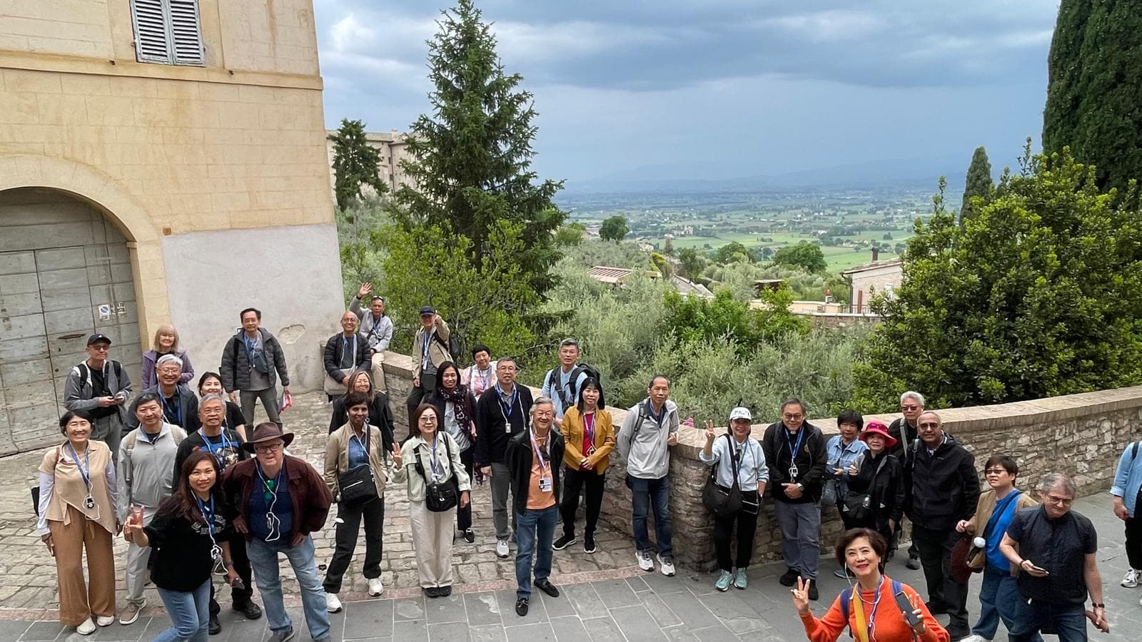 Coastal Mediterranean pilgrimage view